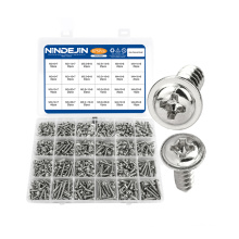 Nickel Plated M3 M3.5 M4 PWA Self Tapping Screws Set Phillips Round Head Wood Screw